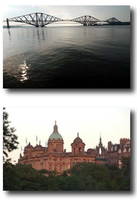 Forth rail bridge and Bank of Scotland HQ